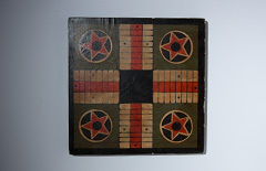 Vintage, hand-painted parcheesi board