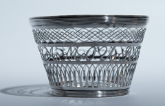 Sterling silver mesh basket, 1814, Netherlands, rare